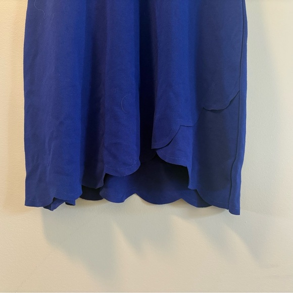 Fitted Blue Cap Sleeve Mini Dress size L - Picture 7 of 9